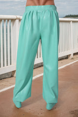 Men Green Latex Pants Harem with Attached Socks