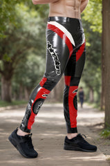 Men Grey Black Latex Pants Motorcycle