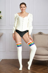 Women Latex Corsets Puff Sleeved Metal Button Chic Minimalist Outerwear