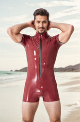 Men Latex Bodysuits Sports Series