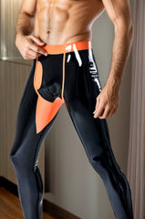 Men Latex Leggings Skinny Pants