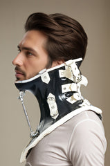 Latex Neck Corset Decorative With Metal Rod For Fastening Fetish Collar