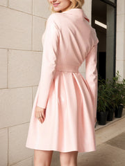 Women Latex Coat Pink Trench
