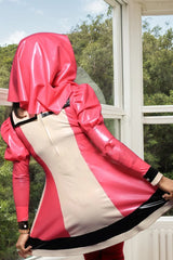 Women Pink White Latex Dress Anime Nurse