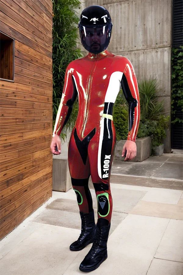 Man Latex Catsuits R 100X Moto Biker