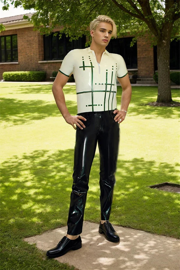 Graffica Man Latex Catsuits Polo Shirt