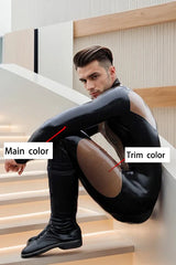 Man Latex Catsuits Back Me Up Two Tones