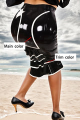 Womens Latex Ruffled Pencil Skirt The Rectangulist