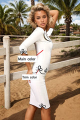 Women Latex Set White Two Piece Suit