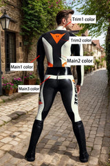 Men  Motogp Latex Catsuits Biker Racing