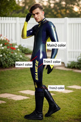 Men Latex Catsuits Biker Racing Motogp