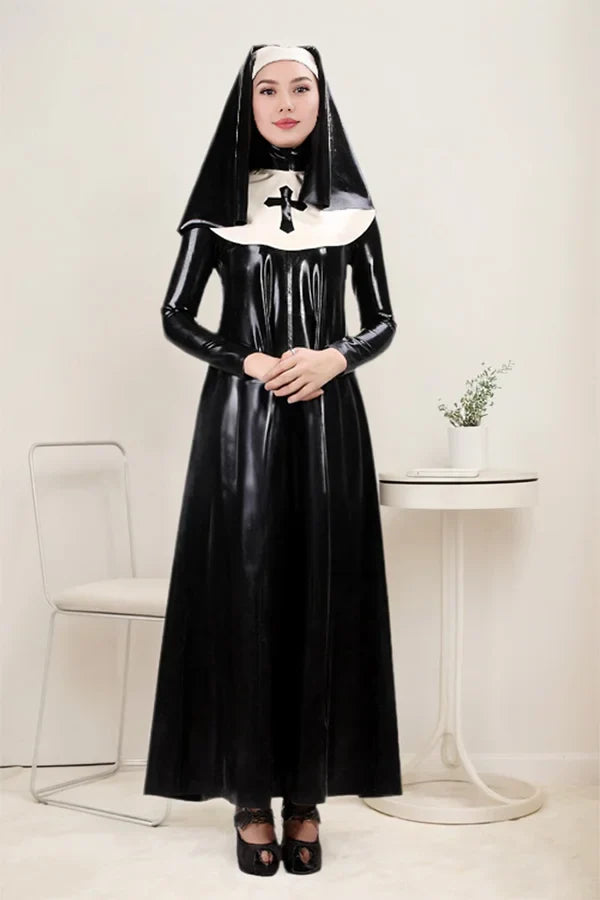 Women Latex Dress The Confession Obsession Nun Costume