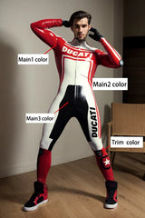 Biker Racing Men Latex Catsuits Motogp