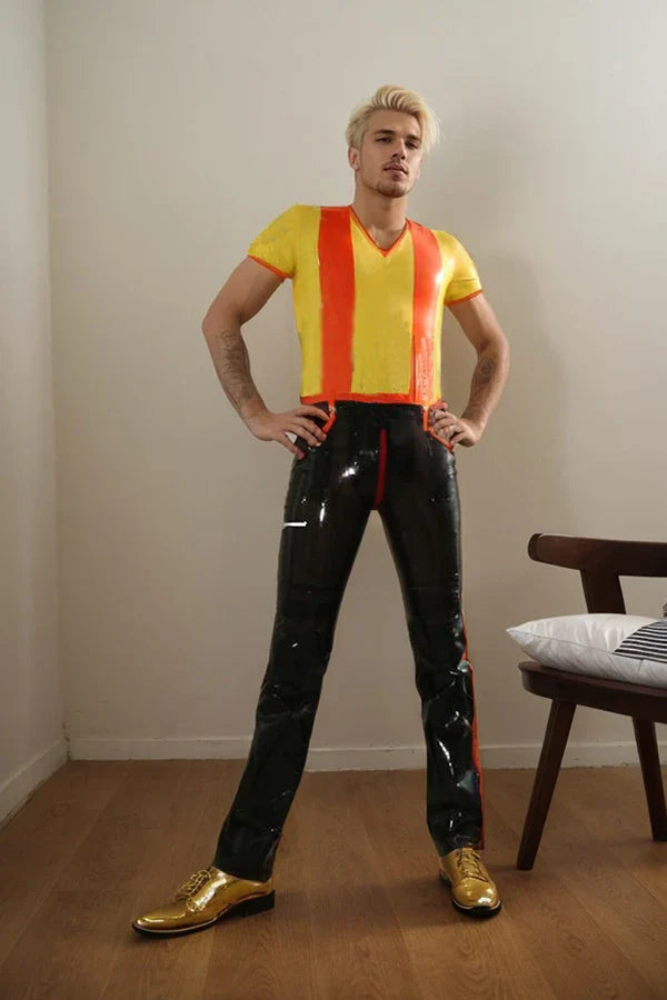 Men Latex Catsuits Weekender Short Sleeved