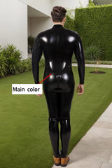Man Latex Catsuits Zig Zag Ties Bondage