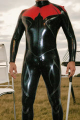 Man Latex Catsuits Meridian Superhero Front Zipper