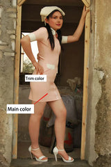 Women Latex Dress Obamacare Pink Nurse Style