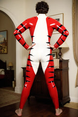 Men Latex Catsuits Wildside Tiger Stripe Animal Print