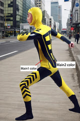Man Latex Catsuits Biohazardous Hooded Biohazard