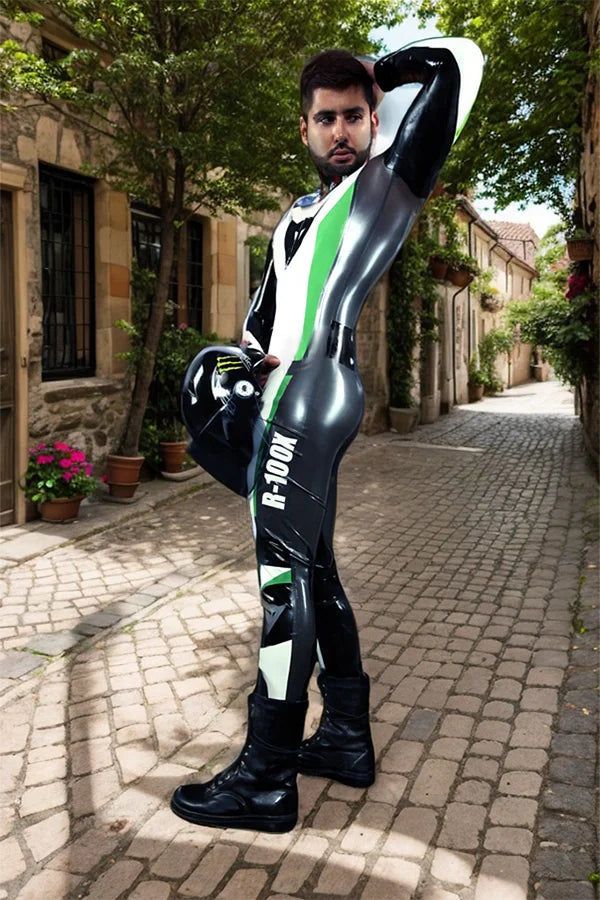 Man Latex Catsuits R 100X MotoGP Biker
