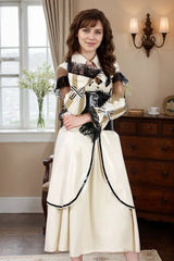 Women Latex Dress Victorian Style Elegant Maid