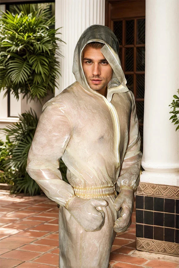 Men Latex Catsuits Transparent Enclosure