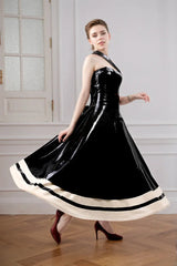 Women Latex Dress Garden of Delight Black