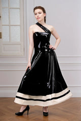 Women Latex Dress Garden of Delight Black