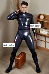 Man Latex Catsuits Galactical Back Zipper Galaxy Futuristic