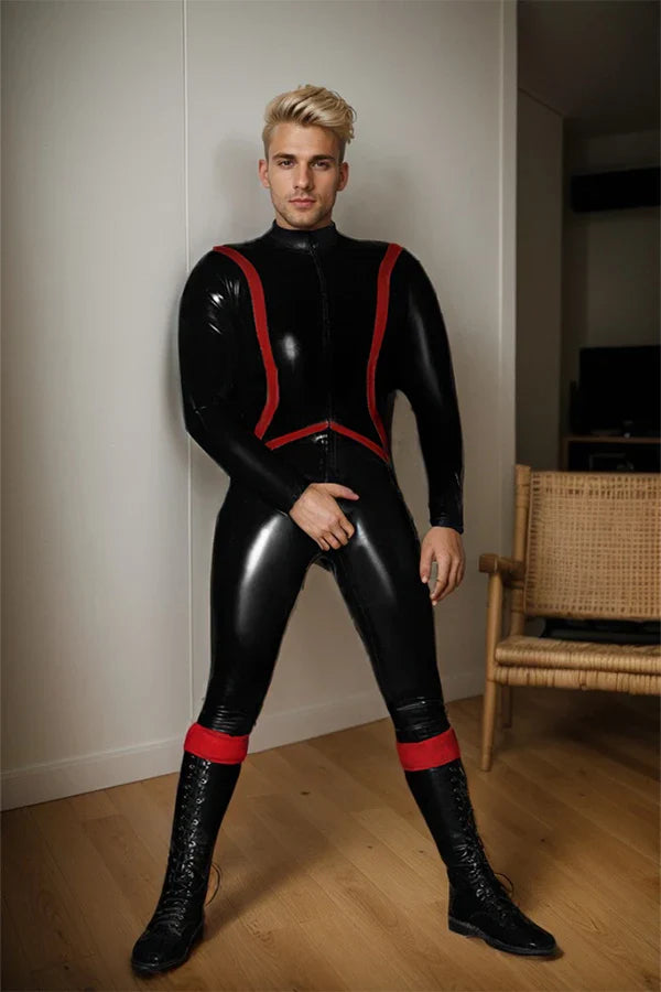 Man Latex Catsuits Balavan Front Zipper