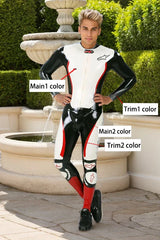 Men Latex Catsuits Motogp Biker