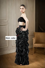 Womens Black Latex Maxi Skirt Lava Flow