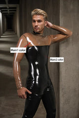 Men Latex Catsuits Specter Semi Transparent Torso