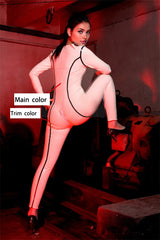 Women White Latex Catsuits Simple Sinful