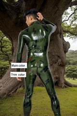 Mock Camo Man Latex Catsuits Camouflage
