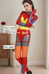 Women Red Anime Style Latex Catsuits Mecha Vanguard