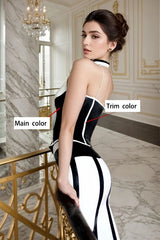 Women Latex Top Sleeveless Black And White