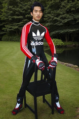 Man Latex Catsuits Sports Codpiece Sportswear