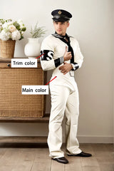 Men Latex Catsuits Sailor Flared Legs