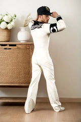 Men Latex Catsuits Sailor Flared Legs