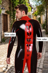 Man Latex Catsuits Hazardous Codpiece Back Zipper