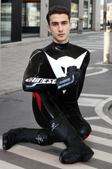 Man Latex Catsuits Moto Racing Biker