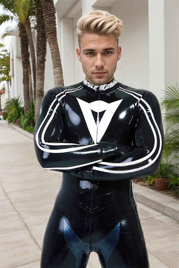 Man Latex Catsuits MotoGP Biker Version 20
