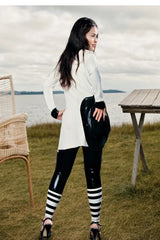 Women Latex Coats White and Black Blazer