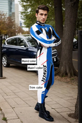 Man Latex Catsuits Classic Biker Moto Version 21