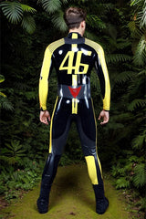 Man Latex Catsuits VR46 Name MotoGP Biker