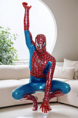 Men Latex Catsuits Spider Cosplay Red Blue