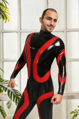 Men Latex Catsuits Black Back Zipper