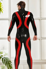 Men Latex Catsuits Black Back Zipper