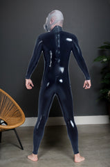 Men Latex Catsuits Nipple Zips Pouch Front